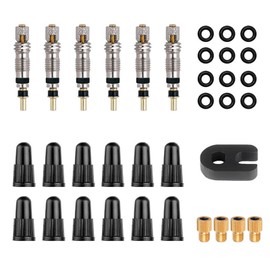 Yandong Presta Valve Core Bicycle Valve Insert French Valve Replacement Kit Presta Valve Pump Conversion Adapter Bicycle Road Bike Tire Air Valve Replacement Wrench Tool with O-Ring (Set of 35)