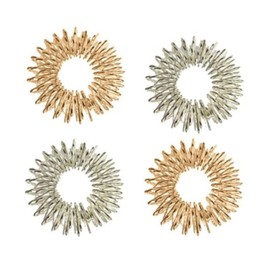 OHPHCALL Chinese Massage Ring Acupressure Ring Set 2.5cm Diameter Stainless Steel for Energy and Concentration