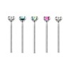 2mm Mixed Colour Crystals PACK OF 5 STERLING SILVER Thin