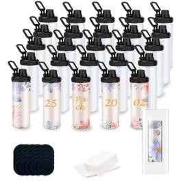 JKGTKC 25pack sport lid 20oz Sublimation Tumbler Blanks Straight Skinny Double Wall Stainless Steel Cup With Lid for DIY