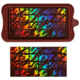 Ziliny Christmas Flame Candy Molds Holographic Chocolate Mold Silicone