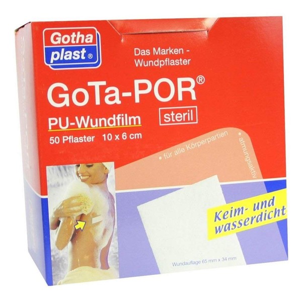 GOTA-POR PU Wound Film 10 x 6 cm Sterile Plasters Pack of 50