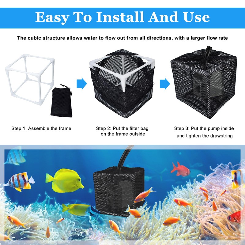 BSTSLL Pond Pump Filter, 7 Inch Anti-Clogging Pond Filter Bag