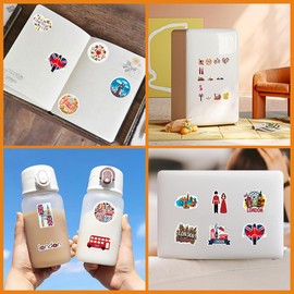 JEYORZY London Bus Sticker Set, Waterproof Aesthetic Sticker for Car, Laptop, Skateboard, Bicycle, Moped, Motorcycle, Bicycle, Computer, Pack of 50
