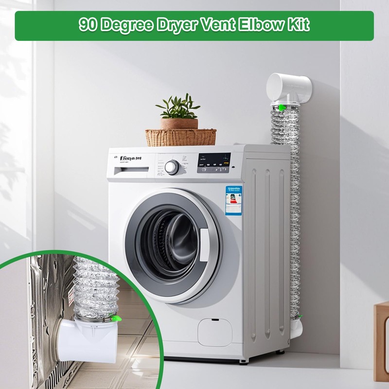 90 Degree Dryer Vent Elbow(2 Pcs),Dryer Vent Duct Connector Kit,90