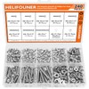 240 Pieces #6-32 Phillips Pan Head Machine Screws Nuts Washers