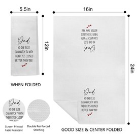 EKGJW Dad Gifts Kitchen Towels, Dad Gifts for Birthday Christmas, Dad Gifts from Daughter Son, Best Dad Gifts Hand Towels for Bathroom, Gifts for Dad Dish Towels Tea Towels for Kitchen, 16x24 Inch