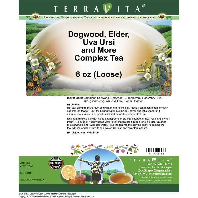 Anti-Cellulite Complex Tea (Loose) - Dogwood, Elder, Uva Ursi and