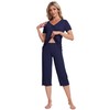 BambooBud Womens Pajama Set Short Sleeve Top and Capri Pants