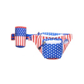 Tipsy Elves American Flag USA Fanny Pack with Drink Holder