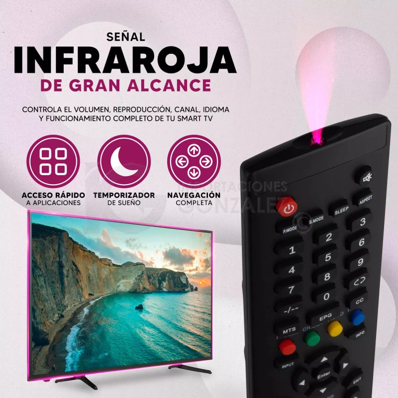 Polaroid Control Remoto Compatible Con Polaroid Cursor Ptv4317iled Incluye 4