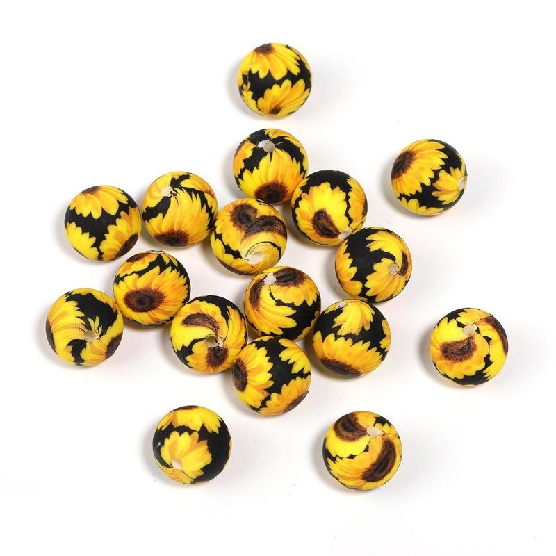 【B170】 Beads for DIY Projects: 15mm Round, Mixed Color, 30Qty