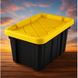 HDX 6.5 Qt TikTok-Famous Mini Storage Tote – Ultra Tough Bin w/ Yellow Lid – NEW