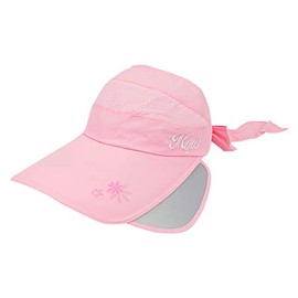 Cute and Stylish UV Protection Sun Visor, Back Ribbon, Side Wings Included, Golf, Bicycle, Tennis, Jogging, Running, Powder Pink