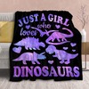 Dinosaur Blanket Gift for Women Kid Plush Just A Girl