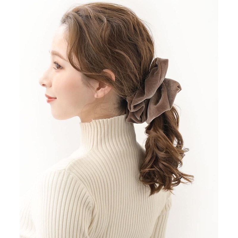 VingTAINE HS-64 Volume, Velour Scrunchie, Hair Accessory, brown (mocha)