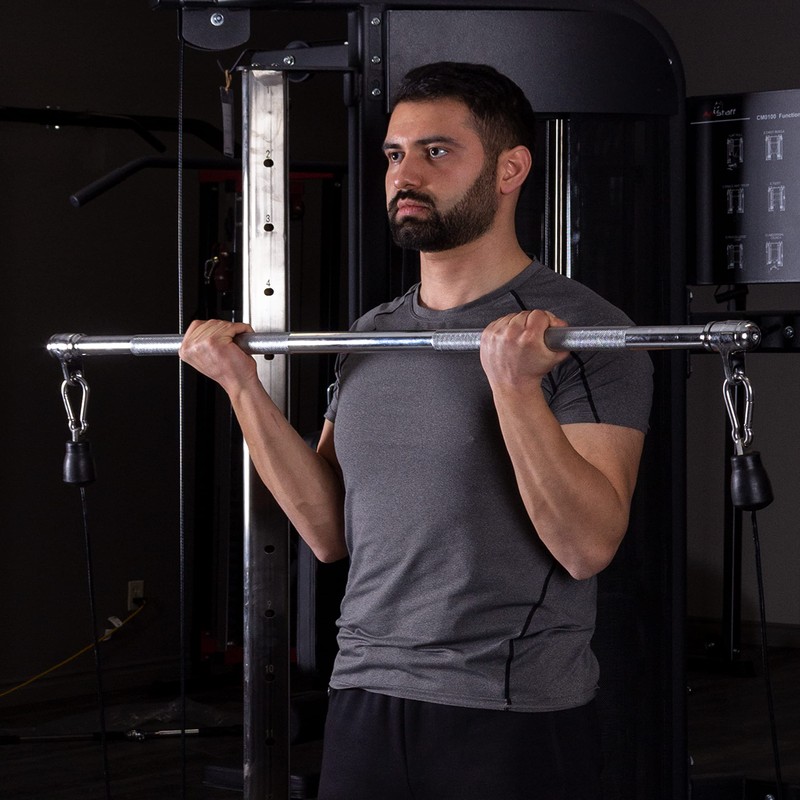 AmStaff Fitness 48" Straight Ez Curl Lat Pull Down Bar