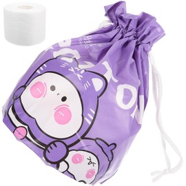 FOMIYES Face Towel 1 Roll Facial Cotton Tissue Cotton Wipes Disposable Cleaning with Drawstring Bag Drying Face Wipes Washcloths Makeup Facial Soft Cloth Face Towel for Drying Face