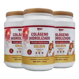 3 Colagenos Hidrolizado + Ácido Hialurónico Golden 1.1kg