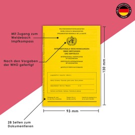 WEIDEBACH® Vaccination Certificate Standard, Version 2021 with Extra Page for Current Protective Vaccinations, Includes Vaccination Compass, Vaccination Card, Vaccination Book, International