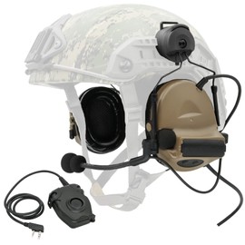 TSVISIONCORE COMTA 2 Tactical Headset with U94 PTT 2pin，for Airsoft，Hunting，Outdoor，Noise Canceling Headphones (Tan)