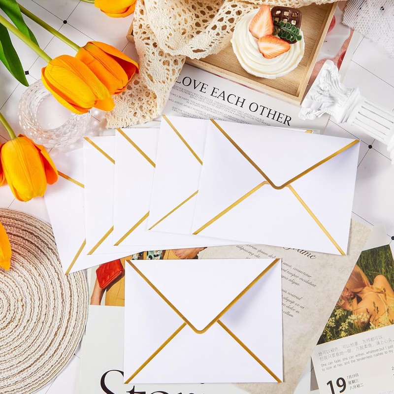 Liroyal Envelopes Invitation Envelopes (10 pieces) Simple, Solid, Celebrations, Greetings,