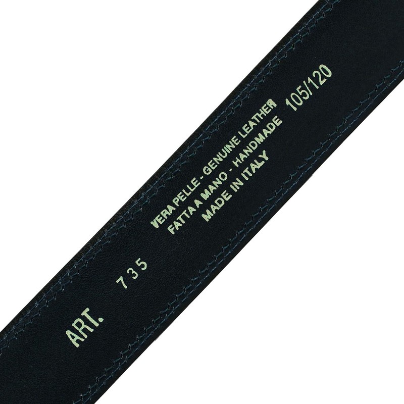 Conte Massimo Men's Genuine Leather Belt Made in Italy, blue