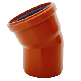 KG Bogen DN 160 30° PVC-U SN8 Angle | Elbow with Seal | for External Drainage Systems | Rubber Seal | Waste Water Installation | Sewer Pipe System Waste Water Pipe
