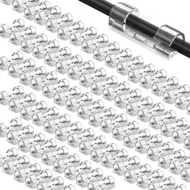 Grapas para Cables Pared 300 Piezas Organizador de Cables Adhesivos Clips Transparentes para Cables para Sujeta Cables en Pared, Escritorio, TV, Oficina y Automóvil
