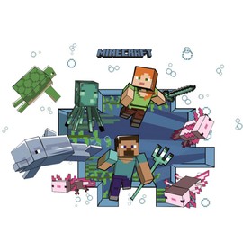 Minnecraft Wall Stickers, Minnecraft Cartoon Stickers Kids 3D Decals DIY Wall Stickers Removable Wall Sticker Decals PVC Wall Stickers for Bedroom Living Room Hotel Decor Display Decoration