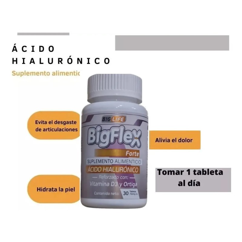 Acido Hialuronico Bigflex Vitamina Pack Frasc Tablet Sabor