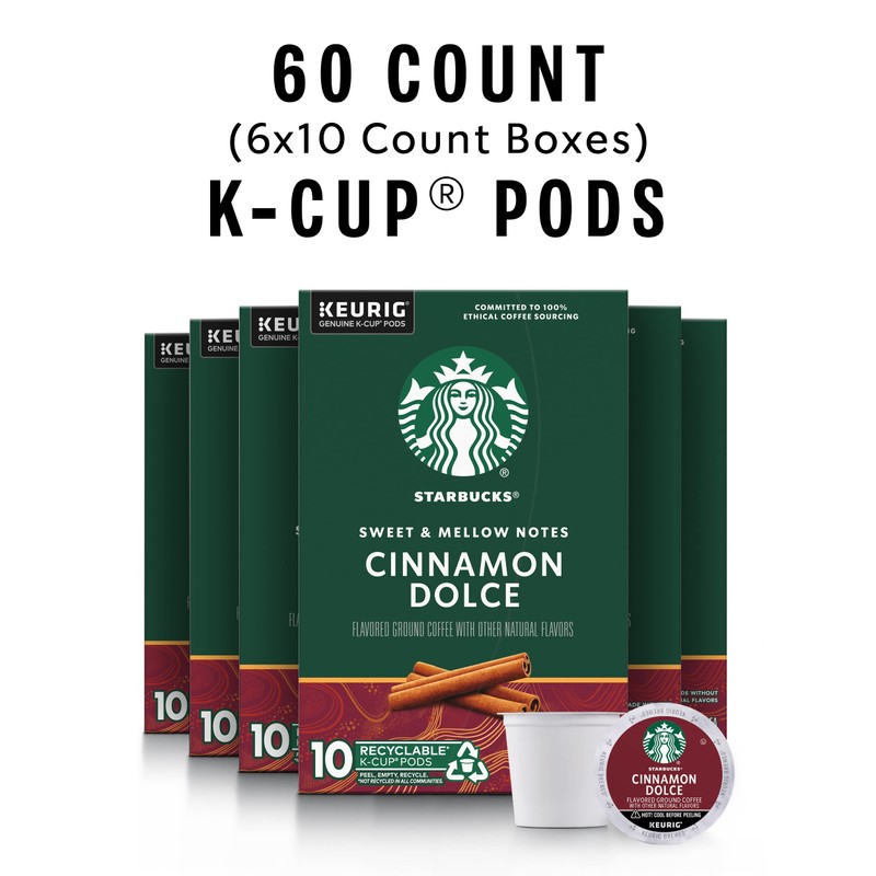 Starbucks K-Cup Coffee Pods, Flavored Hot or Iced Coffee, Cinnamon