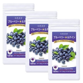 Dainichi Healthy Foods Blueberry Lutein 120 Tablets (Tablet Type) x 3 Bags Cassis Meguri Powder Formulated Supplement