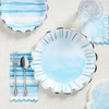 C.R. Gibson TW12-25762 Watercolor Coastal Scallop Edge Disposable Paper Dinner