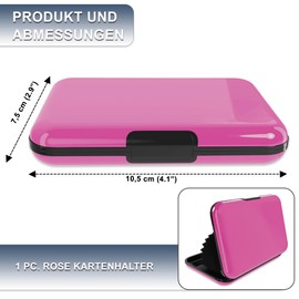 Card Holder for Men Women for Credit Cards Aluminium RFID Blocking Protection for Cards Anti-Fraud Anti Contactless Large Capacity Credit Card Case Men Women, pink, Casual