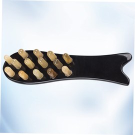 SAFIGLE Natural Horn Fish Shaped Massage Comb Scalp Smoothing Tool for Blood Circulation and Relaxation Multicunctional Hair Massager for Home and Travel