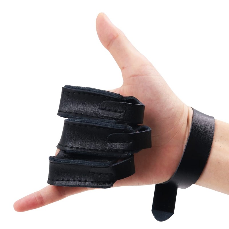 Tiardey Finger Guard Artificial Cow Leather Archery 3 Finger Guard