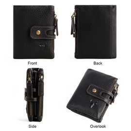 Zipper Wallets Men Leather Front Pocket RFID Wallets Mens Leather Wallet Bifold With ID Window