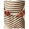 OYOANGLE Women's Maternity 2 Piece Lounge Set Striped Ribbed Knit