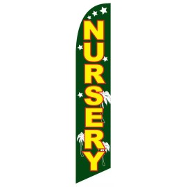 Windless Nursery Swooper Flag Advertising Sign 2.5’ Wide Banner Only