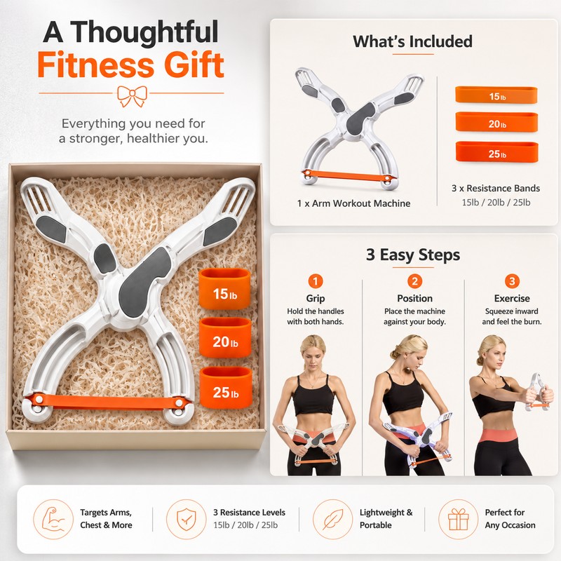Upper Body Resistance Trainer for Home Workouts – Compact Arm