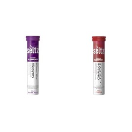 SELTZ Kit Colágeno más Complejo B, Tableta Efervescente, Antioxidante para Piel, Uñas, Cabello y Salud Ósea, 40 tabletas, 2 pack                      