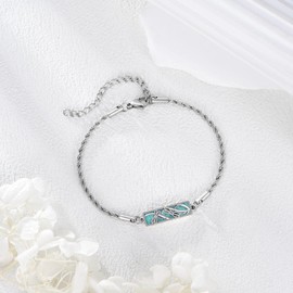 HKPATOP Turquoise Dragonfly Bracelet 925 Sterling Silver Turquoise Bracelet Dragonfly Jewerly Gifts for Women