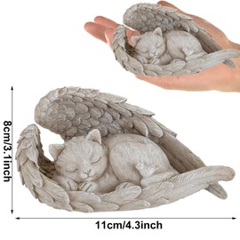 AOTOPYU Cat Dog Angel Pet Memorial Grave Marker Tribute Statue, Decorative Commemorative Animal Garden Statue, Polyresin, Memorial Stone, Dog Angel Memorial Statue Remembrance