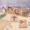 ORIGACH Large Wooden Christians Church Greeting Card with Envelope, Wooden