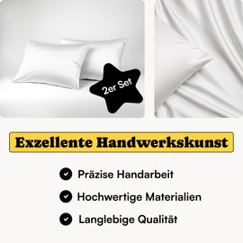 Seralino Lyocell Kissenbezug 40x80 Weiß (2er Set)| 100% Lyocell Kopfkissenbezug 40x80 (Tencel) | weiche hochwertige Kissenhülle | Reißverschluss | Oeko-Tex | Atmungsaktiv | Allergiker Kissenbezüge