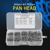 Akozon 800pcs M2 Round Head Self Tapping Screw, Carbon Steel