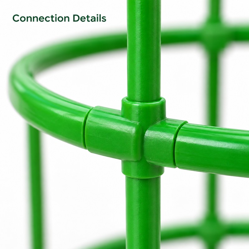 3-Tier Plant Support Rings for Potted Plants – 9-Piece Green