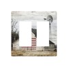 Rustic Old Barn American Flag Windmill Double Rocker Light Switch