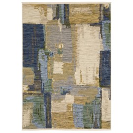 Homeroots 2' X 3' Blue And Green Abstract Area Rug With Fringe